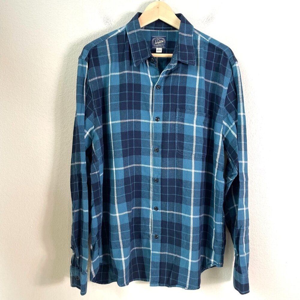 J Crew Mens‎ Large Sportsmens Outfitter Flannel Shirt Long Sleeve Plaid